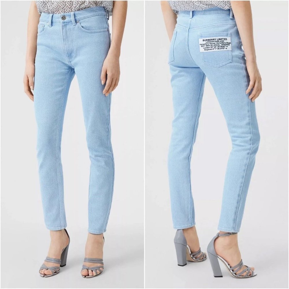 Burberry Limited Womens Skinny Jeans Size W 27 Blue Jean Authentic